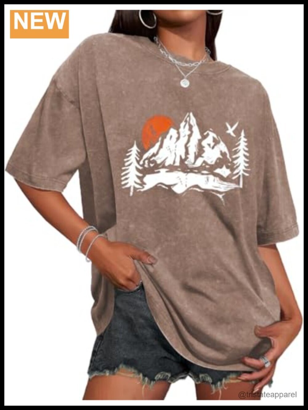 Oversized Short Sleeve Crew Neck T-Shirt for Women Loose Fit Casual Cotton Tee